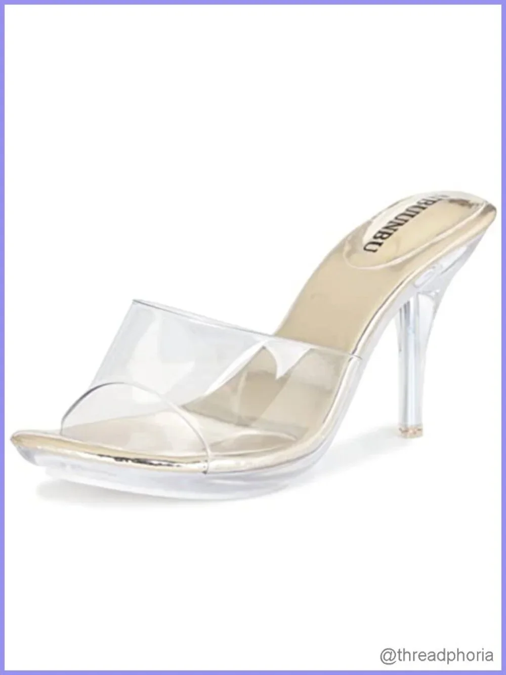 Clear Stiletto Heels Open Toe Slip On Mules TPU High Heel Sandals